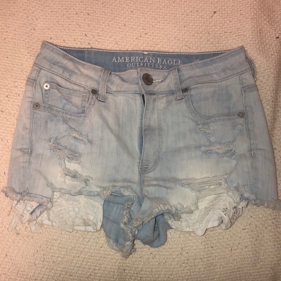 American Eagle Outfitters Pants - Ripped light washed jean shorts